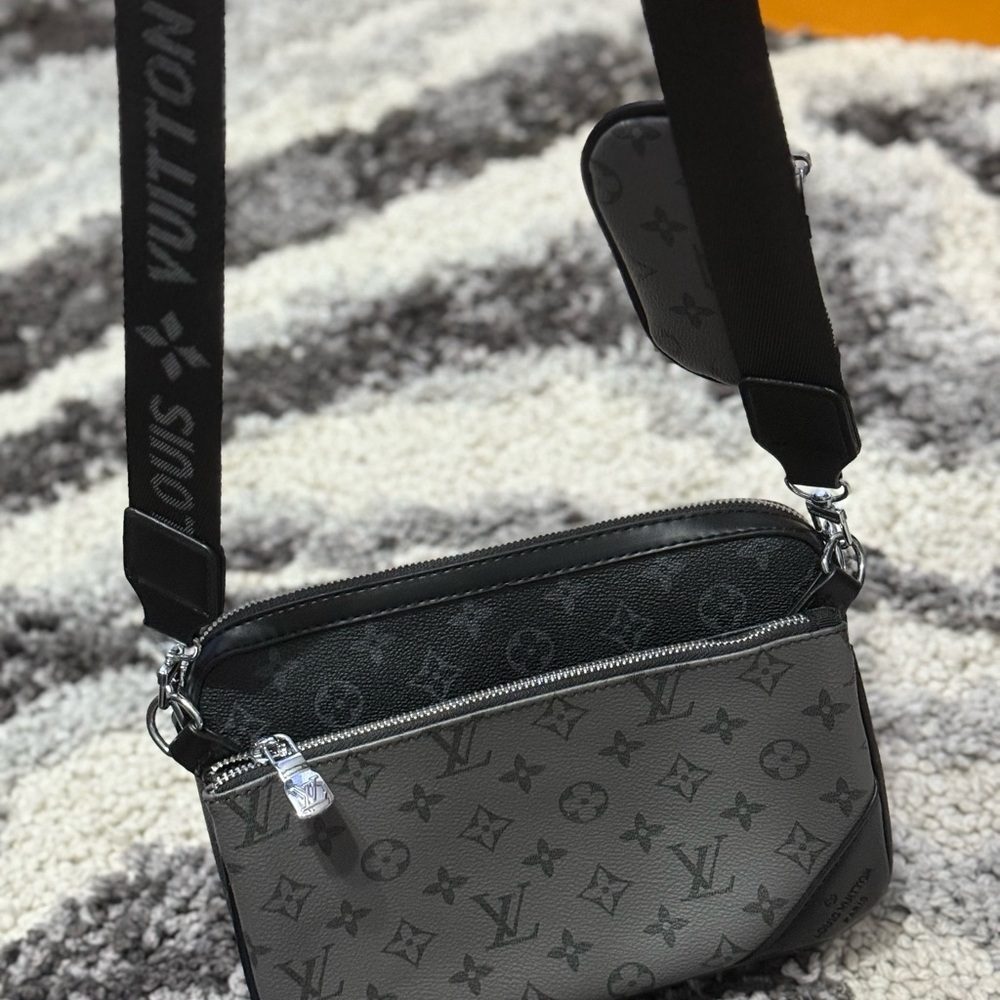 Louis Vuitton Black and Gray Crossbody Bag